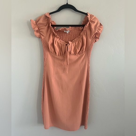 Love Tree Bodycon Smocked Midi Dress - Picture 1 of 7